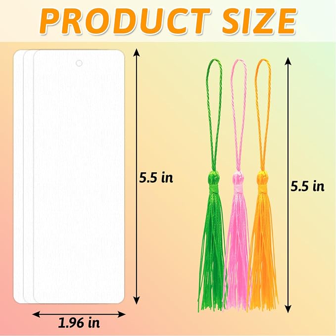 DSYIL 50 Sets Watercolor Paper Bookmarks - Image 3