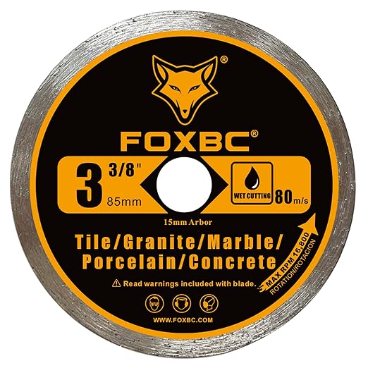 FOXBC 3-3/8 Inch Compact Circular Saw Blade Set, Multi-Material Cut for Wood, Plastic, Metal, Tile Cutting, 15mm Arbor - 6 Pack