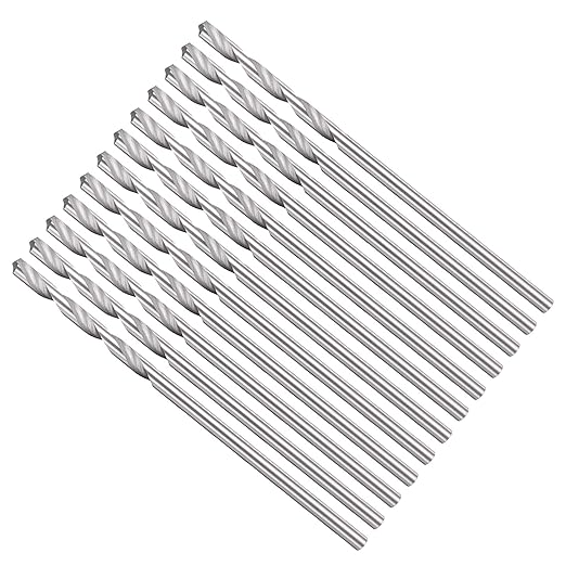 Drill Bit, 3/64" Cutting Diameter, 4241 HSS 118° Cutting Angle Uncoated Bright Versatile Jobber Bits - (Applications: for Drilling Plastic Wood Soft Metal), 12-Pieces