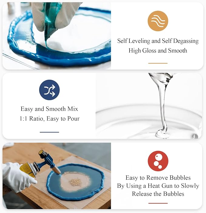 Shabebe Epoxy Resin, 2Gallon Epoxy Resin Crystal Clear, Not-Yellowing No-Bubble - Image 4