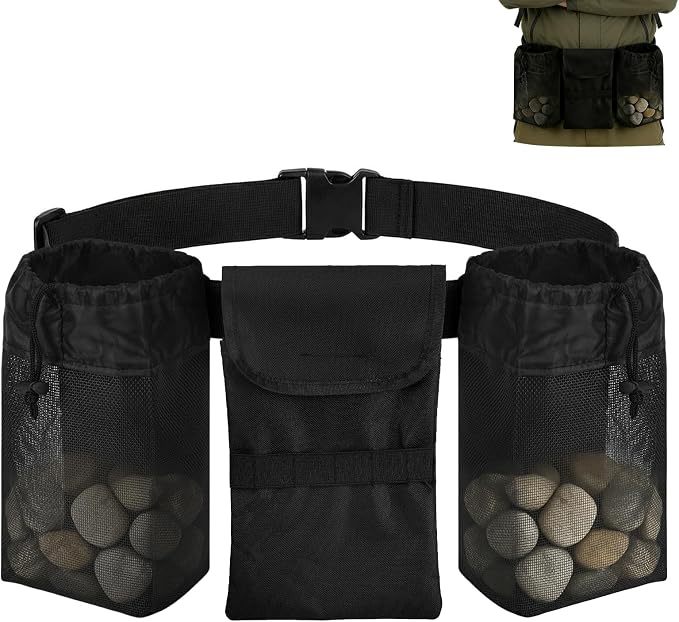Rock Collecting Bag, Adjustable Rock Waist Bags by LIBKUR