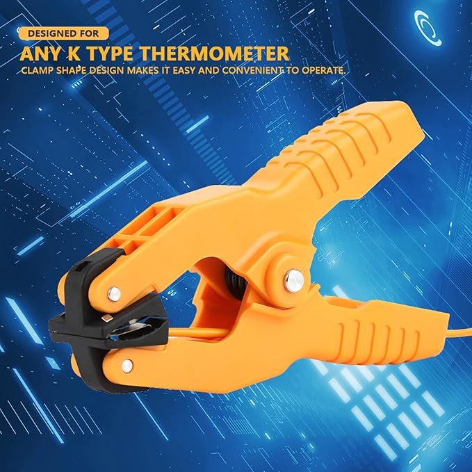 Qiilu Pipe Clamp Yellow Ht 05 K Type Thermocouple Sensor Temperature Pipe Clamp 1~3 8 40~200℃ (Qiilukisnrv2qa5)