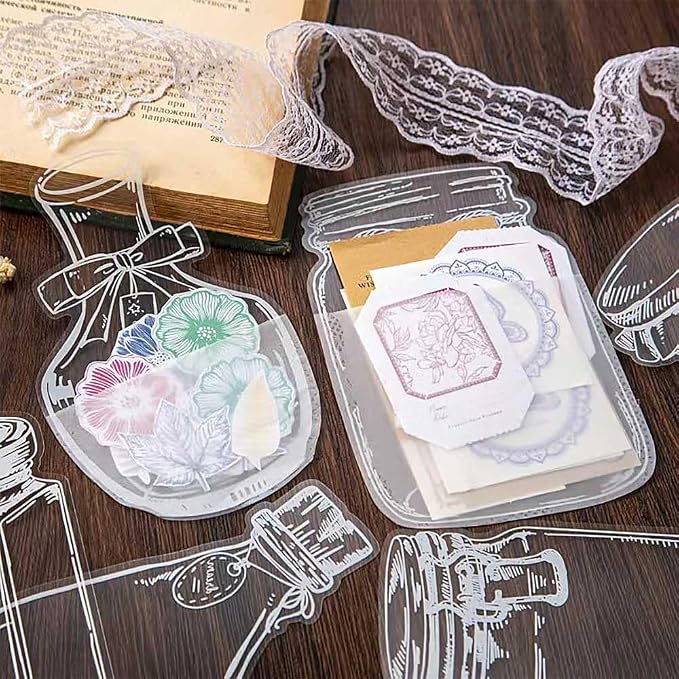 40Pcs Large Size DIY Bookmarks, Kaluofan Transparent Dried Flower Bookmarks by Kaluofan