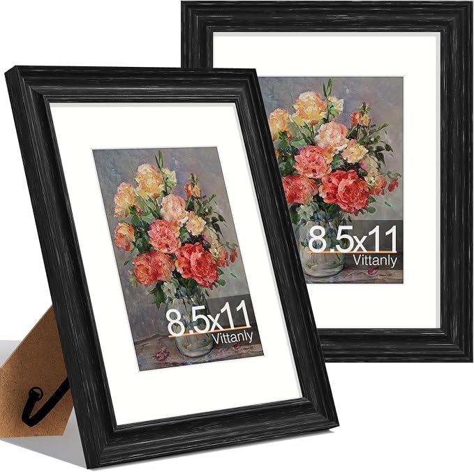 Vittanly 8.5x11 Picture Frames Set of 2, Ornate Vintage Photo Frame by Vittanly