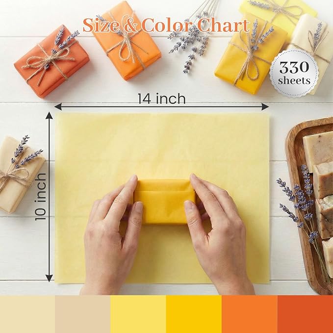 Shindel 330 Sheets Orange Yellow Tissue Paper - Image 4