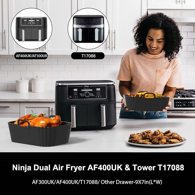 Silicone Air Fryer Liners 2 Pack, Reusable Liners Compatible - Image 3