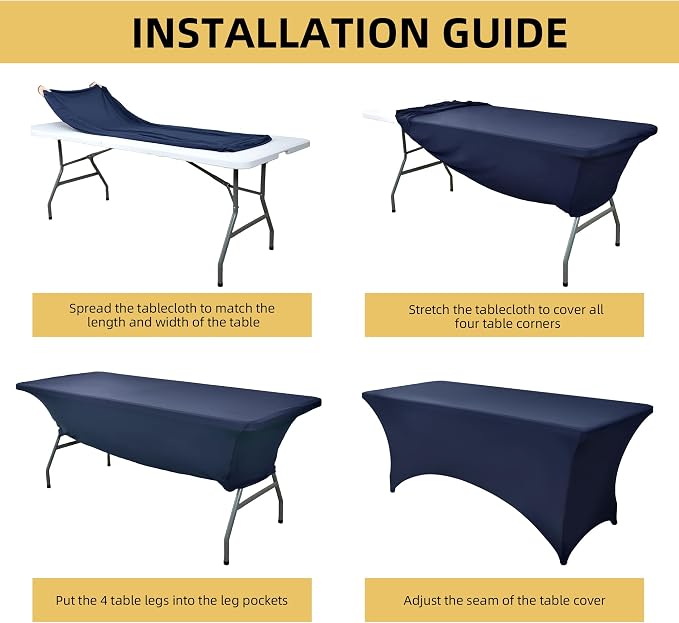 10-Pack 6ft Spandex Table Covers - Image 5