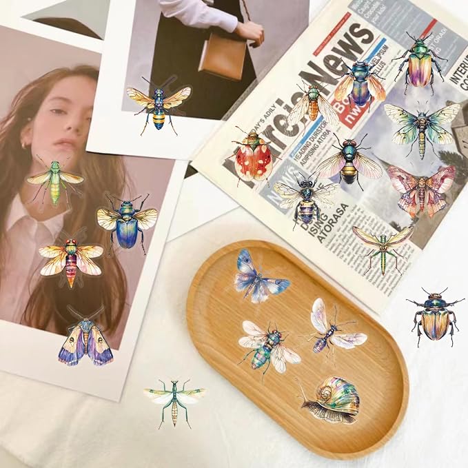 50Pcs Clear PET Insect Aesthetic Stickers - Image 7