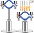 Adjustable Pipe Hangers Supports Stainless Steel 304 - Pipe Bracket Wall Mount Ceiling Mount Pipe Clamp Support with Screws for OD Pipe Tube 19-23mm Applicable Height 50-100mm (2PCS)