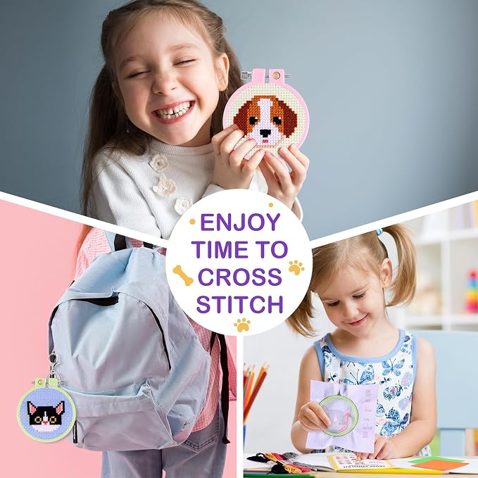 Caydo 5 PCS Cross Stitch Kits for Kids - Image 6
