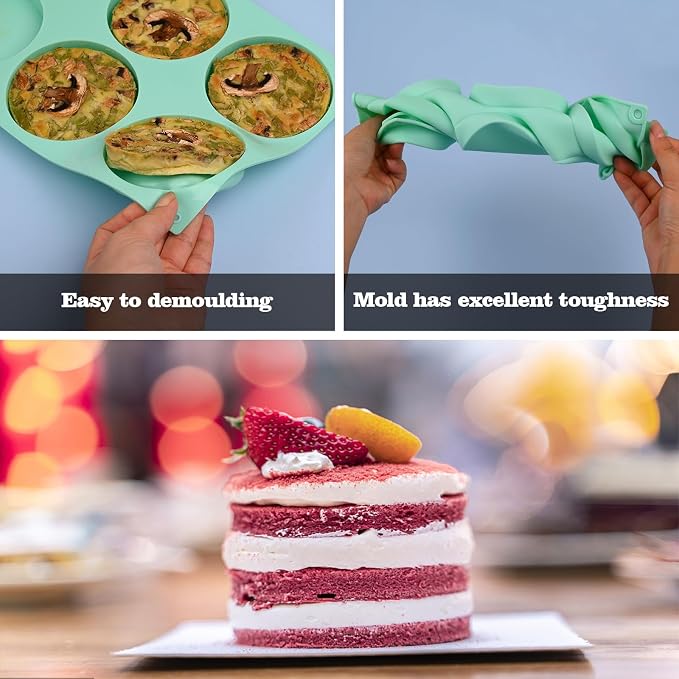 HUAKENER 2 Pcs Silicone Muffin Top Pans - Image 2