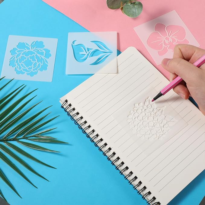 20 Pcs Flower Stencils 2.95 Inch Reusable Flower Stencils - Image 6