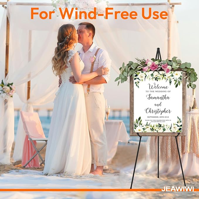 JEAWIWI 8PCS Black Easel Stand for Wedding Sign Stand, 66 Inch Portable Picture - Image 6