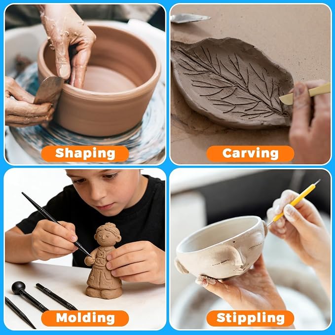 3.4FL OZ Air Dry Clay Glaze & 25pcs Tool Kit, Gloss Clay Varnish Protective - Image 8