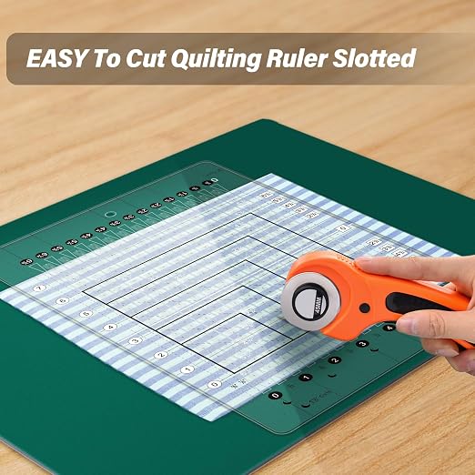 Quilting Ruler, 8.5 * 12.5", Slotted Patchwork Ruler & Template, Non-Slip Grip - Image 4