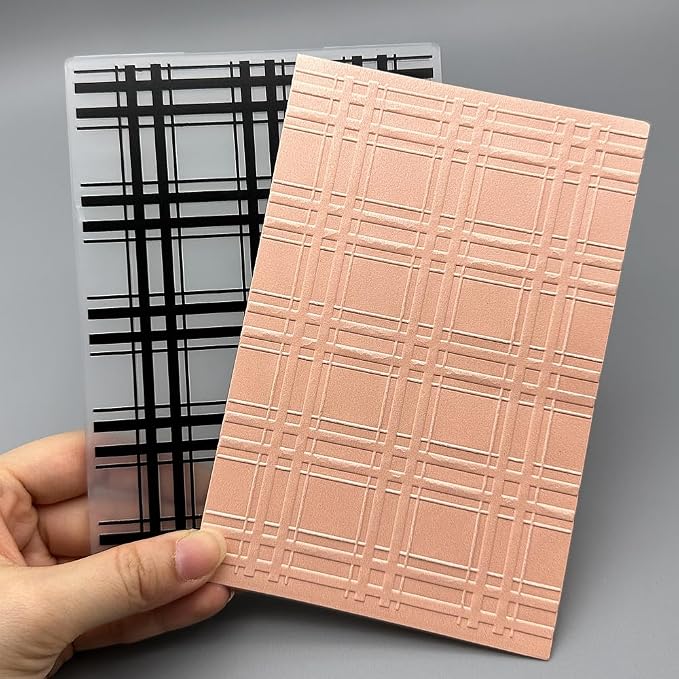 3D Plastic Embossing Folder Template Classic Checkered pattern1 Texture A6 Size - Image 5