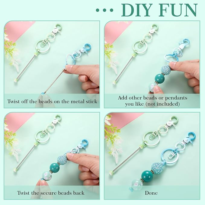 Tondiamo 24 Pcs Beadable Keychain Bars Bulk Beads - Image 5