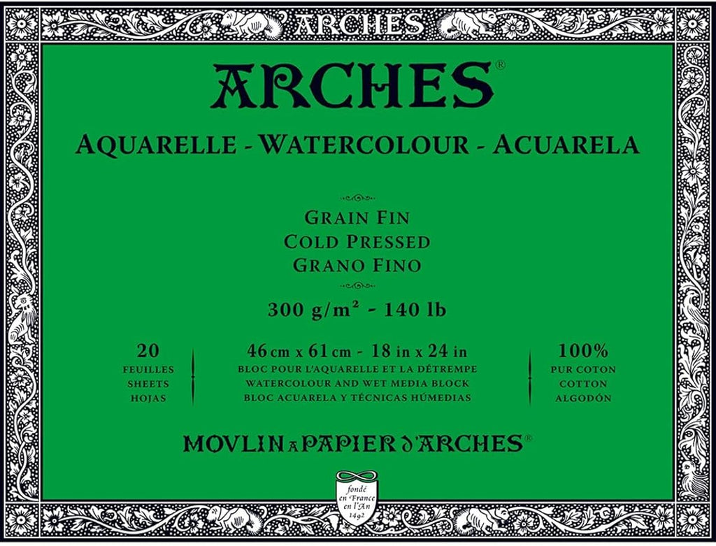 Arches Watercolor Paper Block, Cold Press, 140 pound by ARCHES