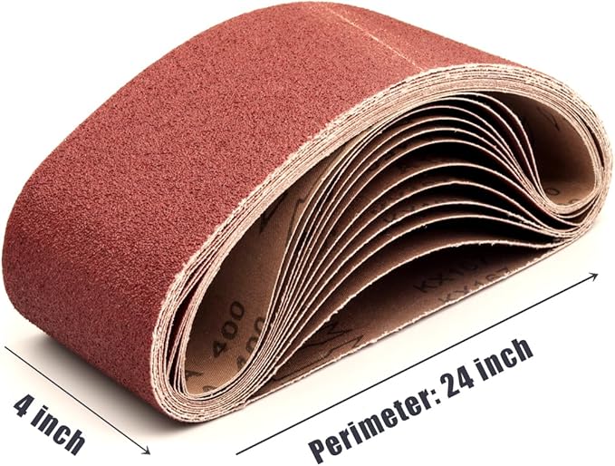 18 PCS 4x24 Sanding Belts, Belt Sander Paper 4x24 Inch Alumina Oxide,6 Each of 40 60 80 Grits,18 Pack