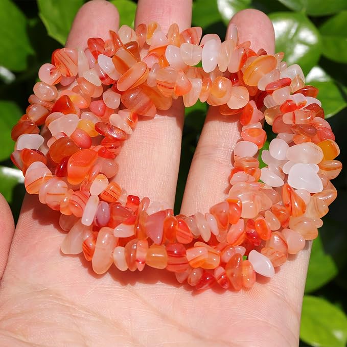 200 Pcs Crystal Chip Beads for Jewelry Making 5-8mm Red Wave Agate | Natural - Image 4