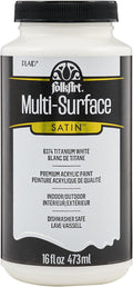 FolkArt Multi-Surface Satin Acrylic Paint in Assorted Colors, 16 oz, Titanium by FolkArt