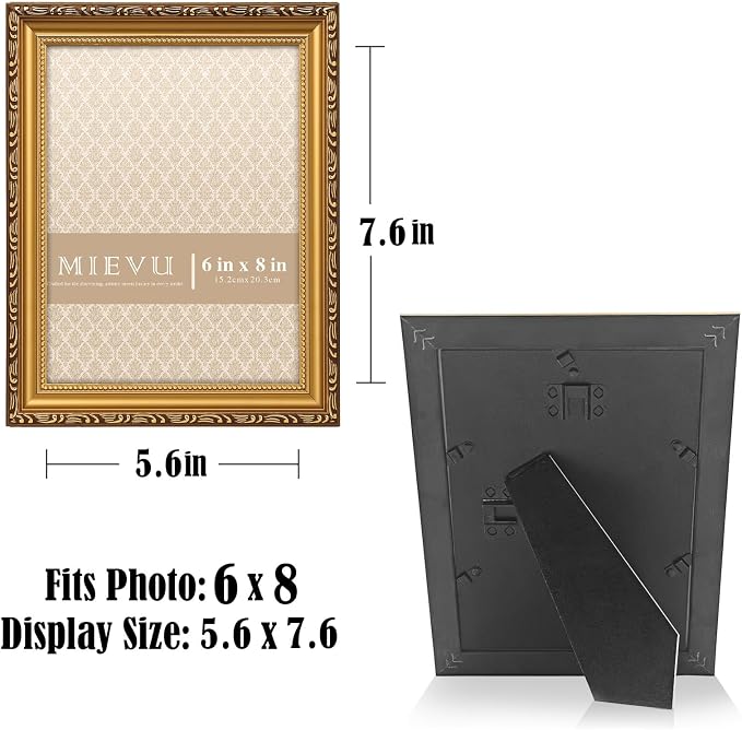 6×8 Picture Frame Gold - Image 5