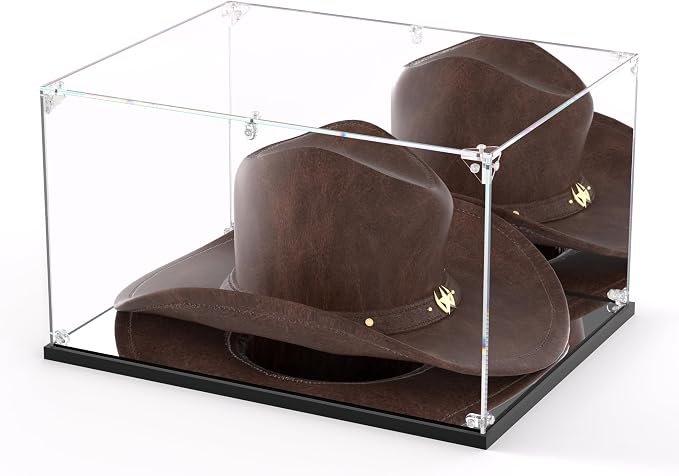 3MM Clear Acrylic Display Case, Cowboy Hat Showcase, Panama & Tweed Organizer by dofopo