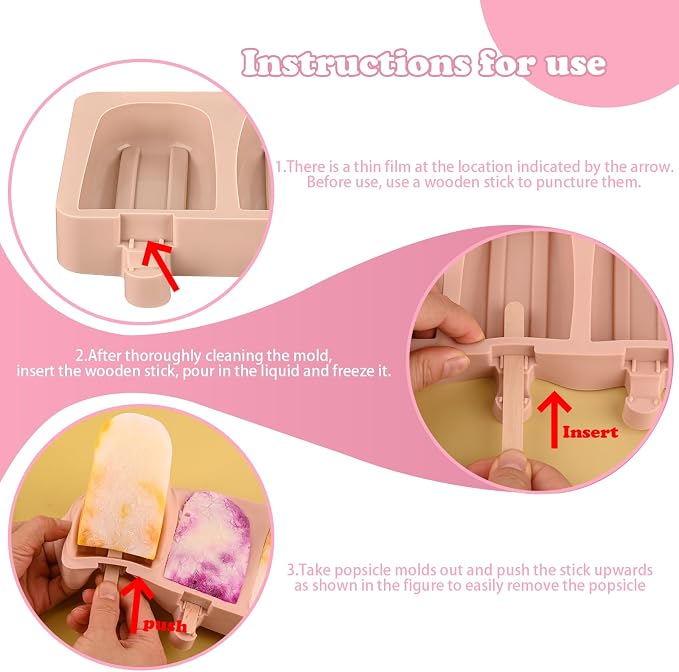 WMKGG Popsicle Silicone Molds Set, Ice Pop, Cakesicles - Image 4