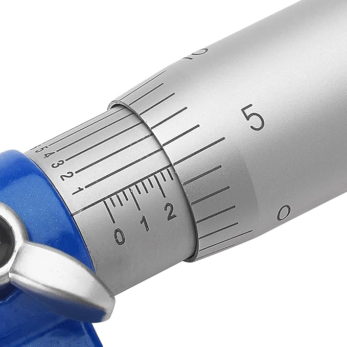 Premium Outside Micrometer Set 0-4" / 0.0001" (0-1"/1-2"/2-3"/3-4") Precision Machinist Tools w/Carbide Tips, Standards, Ratchet Stop, Blue