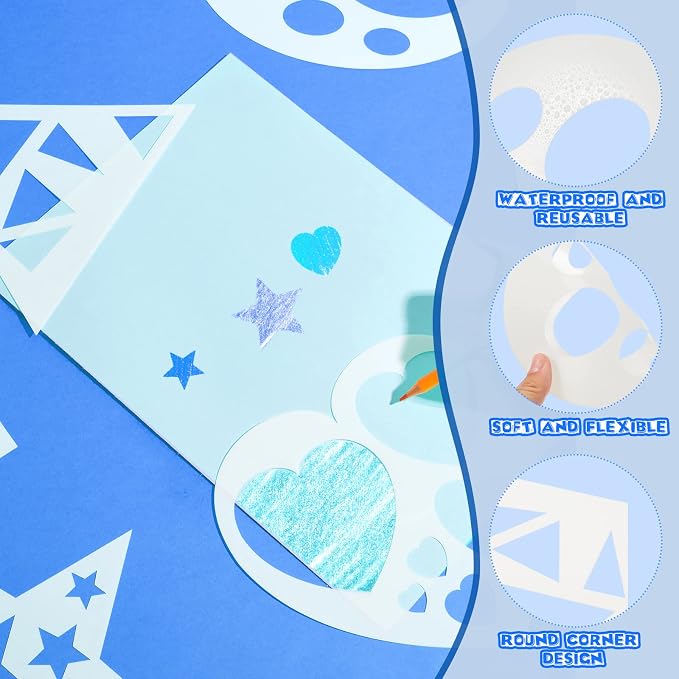12 Pieces Geometric Stencils Template Set - Image 3