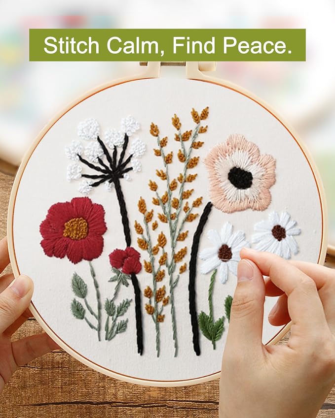 Santune 3 Sets Embroidery Kit, Cross Stitch Kits - Image 5