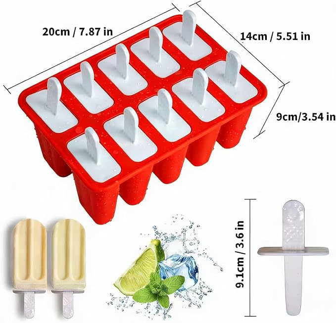 Popsicles Molds, 10 Pieces Silicone Ice Pop Molds - Image 9