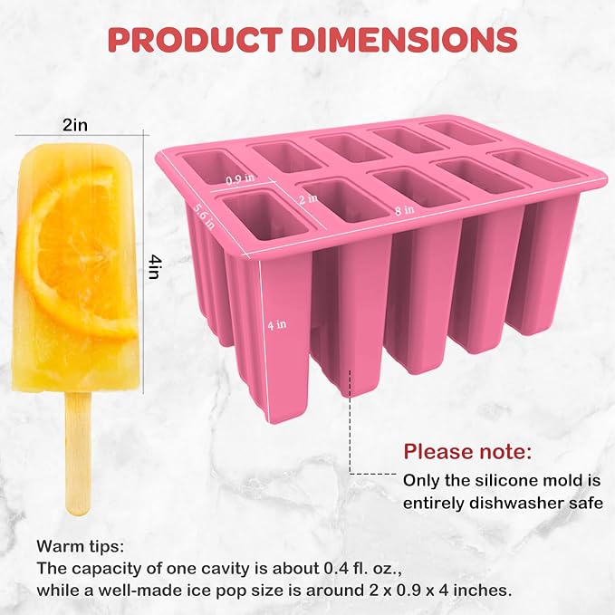 Miaowoof Homemade Popsicle Molds, 10-Cav Non-BPA Silicone Ice Pop Maker - Image 4