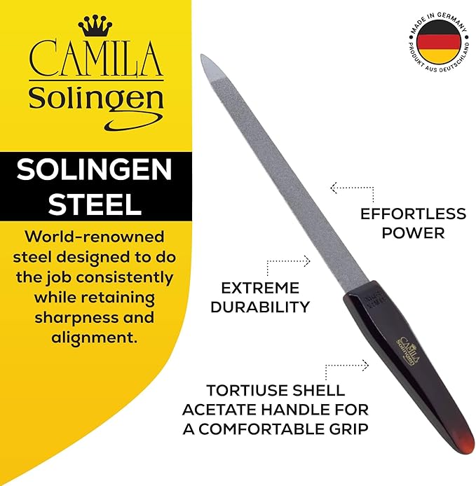 CS18 Sapphire Metal Nail File for Natural Nails Fingernail and Toenail Care, 7" Double Sided Coarse and Fine for Manicure and Pedicure