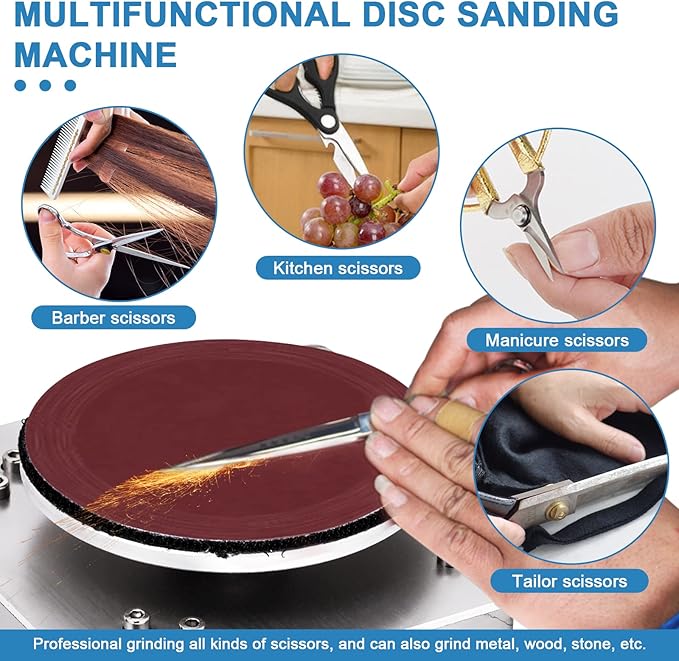 4 Inch Mini Disc Sander with Variable Speed 6000 RPM, Electric Small Hobby Disk Sander with Forward & Reverse Function, Sanding Disc Machine for Woodworking, Metal Working, Stone and Scissors Sanding