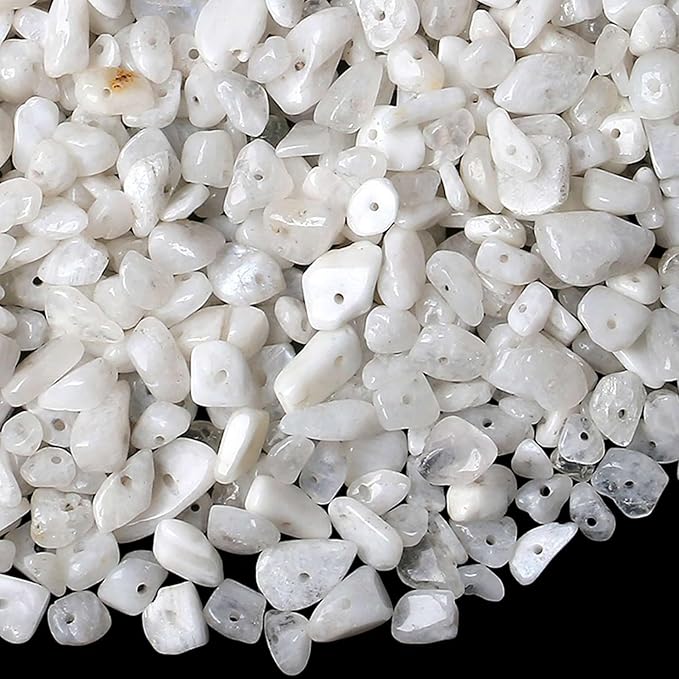 LAIDANLA Moonstone 400pcs Natural Chip Stone Beads 5-8mm Healing Crystal by LAIDANLA