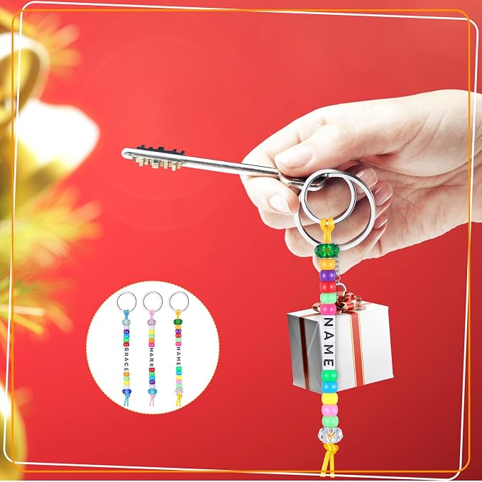 Landical 564 Pcs DIY Bead Keychain Kit Key Chain Making Craft Adjustable Letter - Image 6