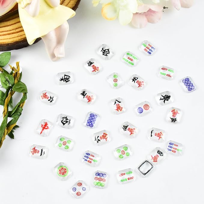 200 Pieces Tiny Mahjong for Dollhouse Miniatures Resin Things for Crafts Mini - Image 4