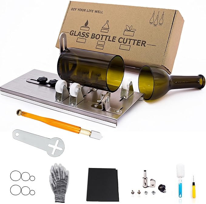Glass Bottle Cutter, Upgraded Bottle Cutting Tool Kit, DIY Machine by Camdios