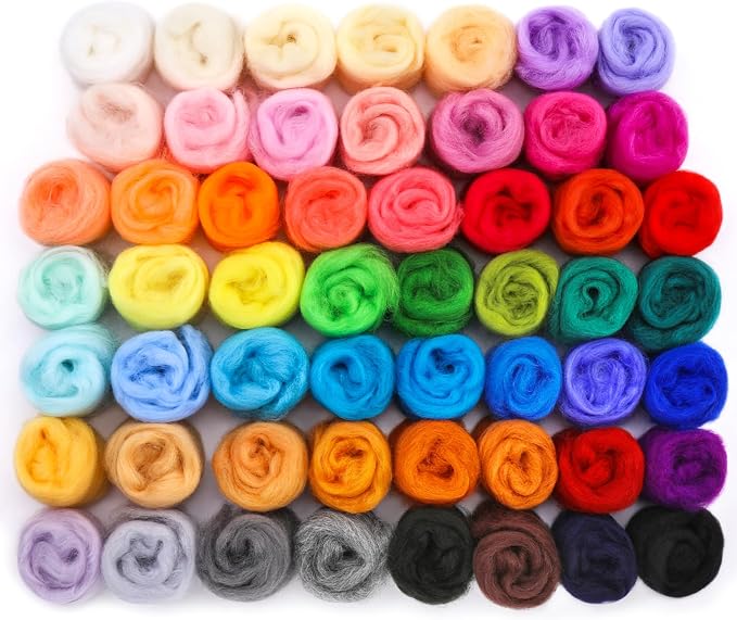 Mayboos 54 Colors Needle Felting Wool, 5.71oz Wool Roving Felting Fiber Wool by Mayboos