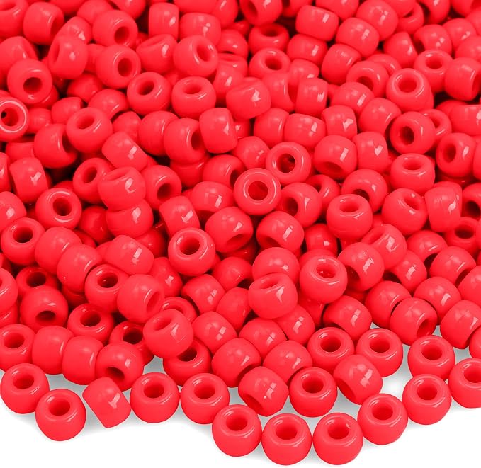 Red Beads, Beads for Bracelets, Pony Bead Bulk Jewelry Making for Bracelets by anpiwshjo