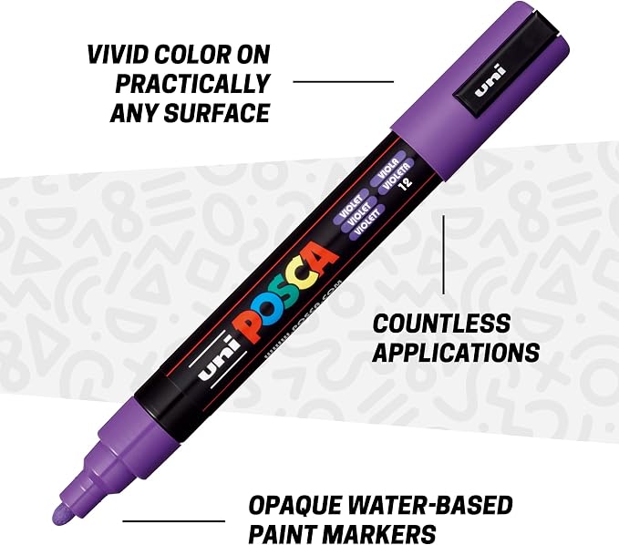 POSCA Canvas Paint by Number Kit, Lilac Dream - Image 5