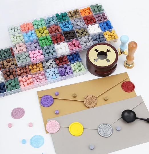 1664 Pieces Wax Seal Beads, Mixed Octagon Sealingwax Bead - Image 6