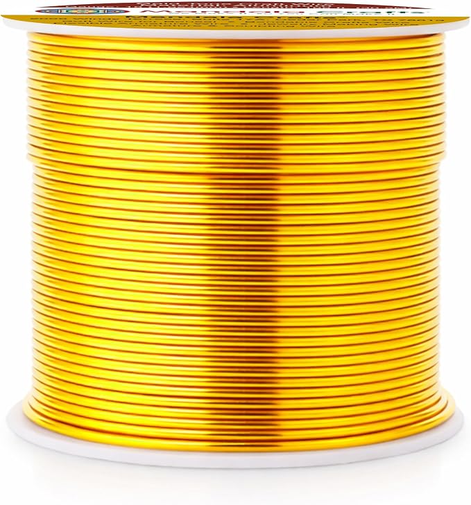 Mandala Crafts 18 Gauge Gold Tone Anodized Aluminum Craft Wire, 100 FT | Colored - Image 2