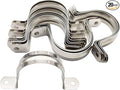 20Pcs Reinforced Rigid Pipe Strap 2 Inch Two Hole Strap U Bracket Pipe Clamps, 304 Stainless Steel Conduit Clamps Tension Tube Clip for Pipes Fixing M50