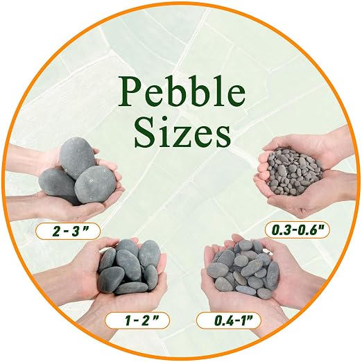 Quibbay 5 lbs Mexican Beach Pebbles, 0.4-1 Inch Natural River Rocks - Image 2
