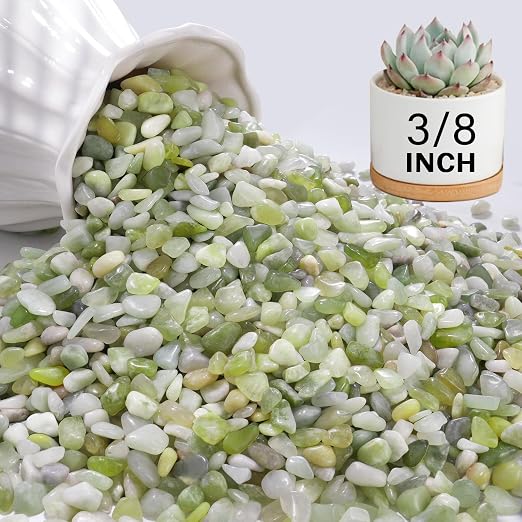 NUPICK 6 lbs Pebbles for Indoor Plants, 3/8 Inch Pea Gravel for Fish Tank by CreateAmazingChoice