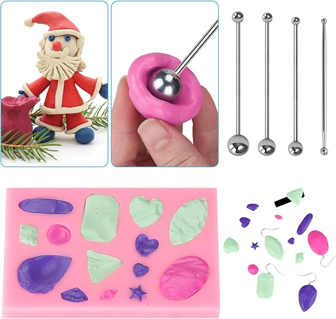 CiaraQ 60-Color Polymer Clay Oven Bake Modeling Kit | 12 sculpting tools - Image 5