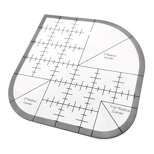 Acrylic Curved Corner Cutter Ruler, Quilting Guides Fabric Craft Ruler by Unknown