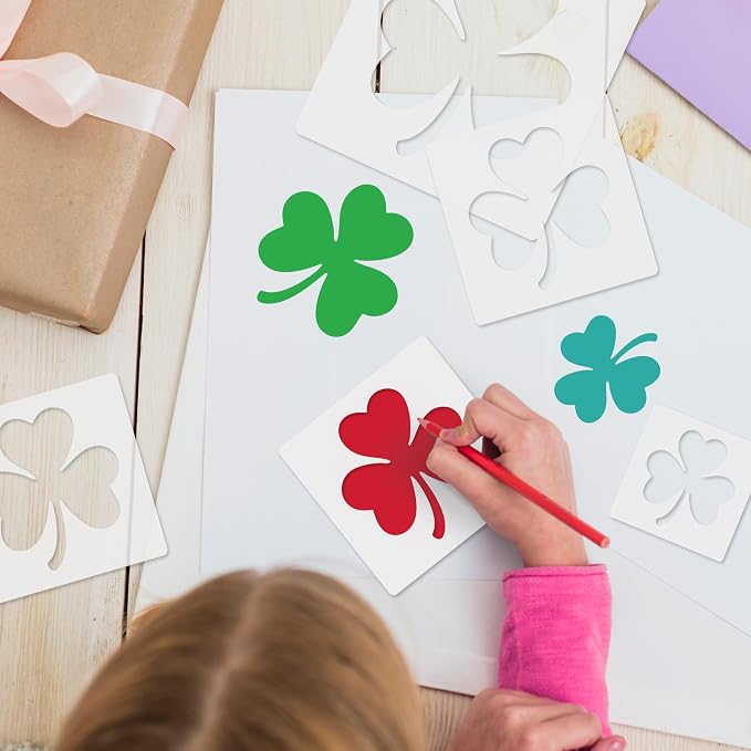 8 Pack St. Patrick’s Day Shamrock Stencil - Image 6